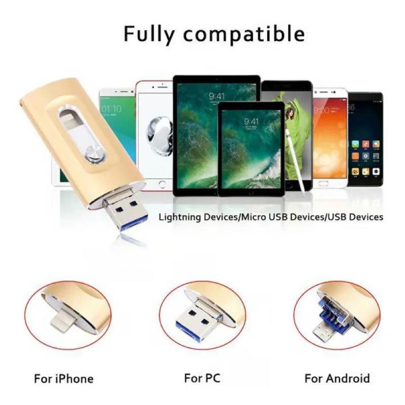 3-in-1 USB-flashdrive voor Mobiele Telefoon en Computer - Image 4
