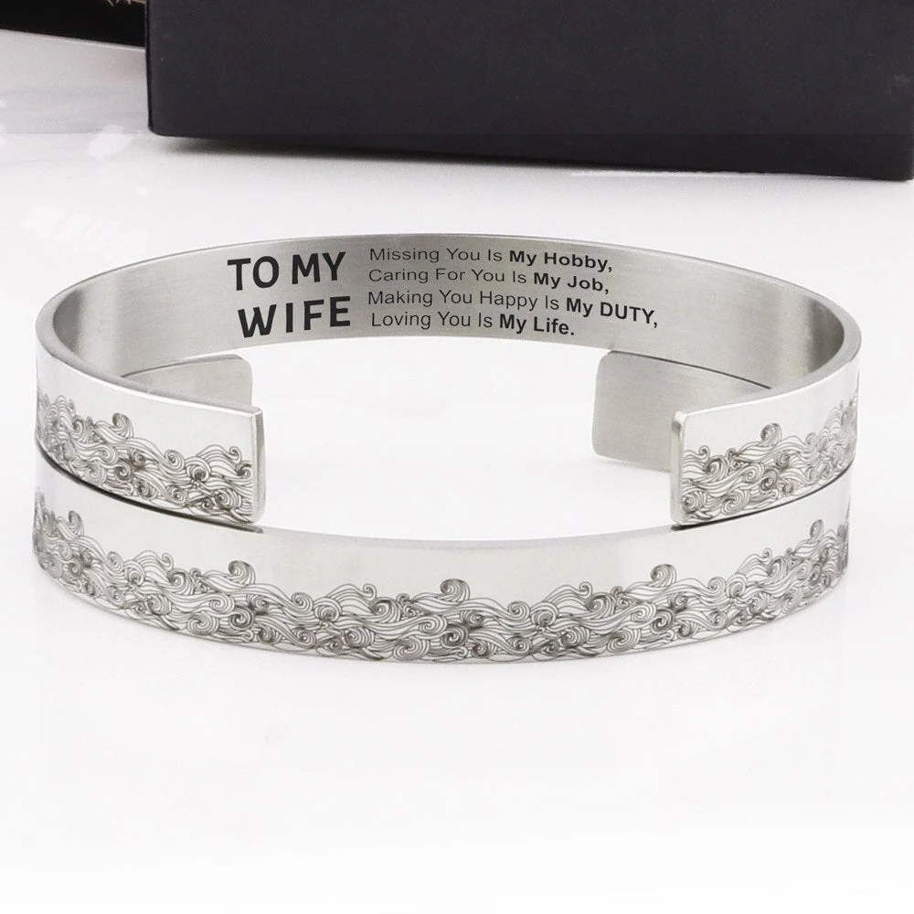 Aan Mijn Vrouw, Jou Missen Is Mijn Hobby Manchet Armband - Image 2
