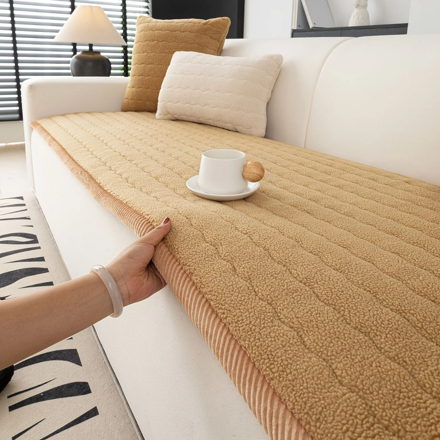 Antislip Bankhoes Dikke Pluche voor Woonkamer en Slaapkamer - Image 10
