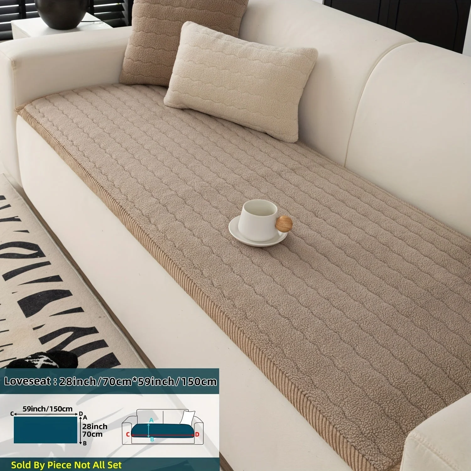 Antislip Bankhoes Dikke Pluche voor Woonkamer en Slaapkamer - Image 2