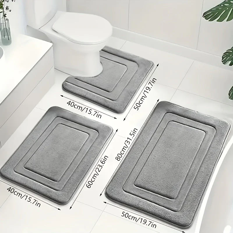 Badkamer Mat Set 3-delig met Comfort en Anti-slip - Image 2