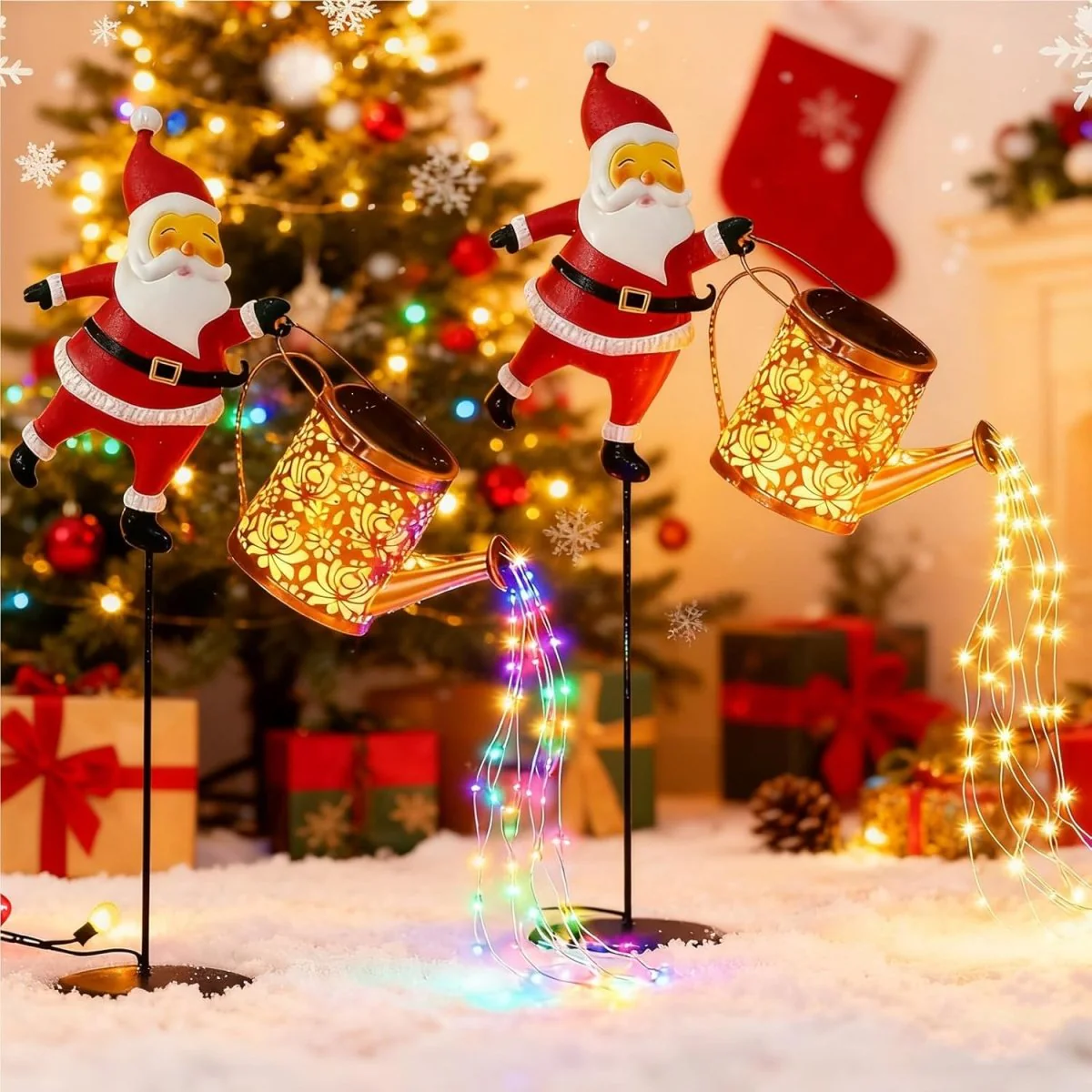 Buiten Lantaarn Kerstman Zonne-energie Automatische Verlichting - Image 10