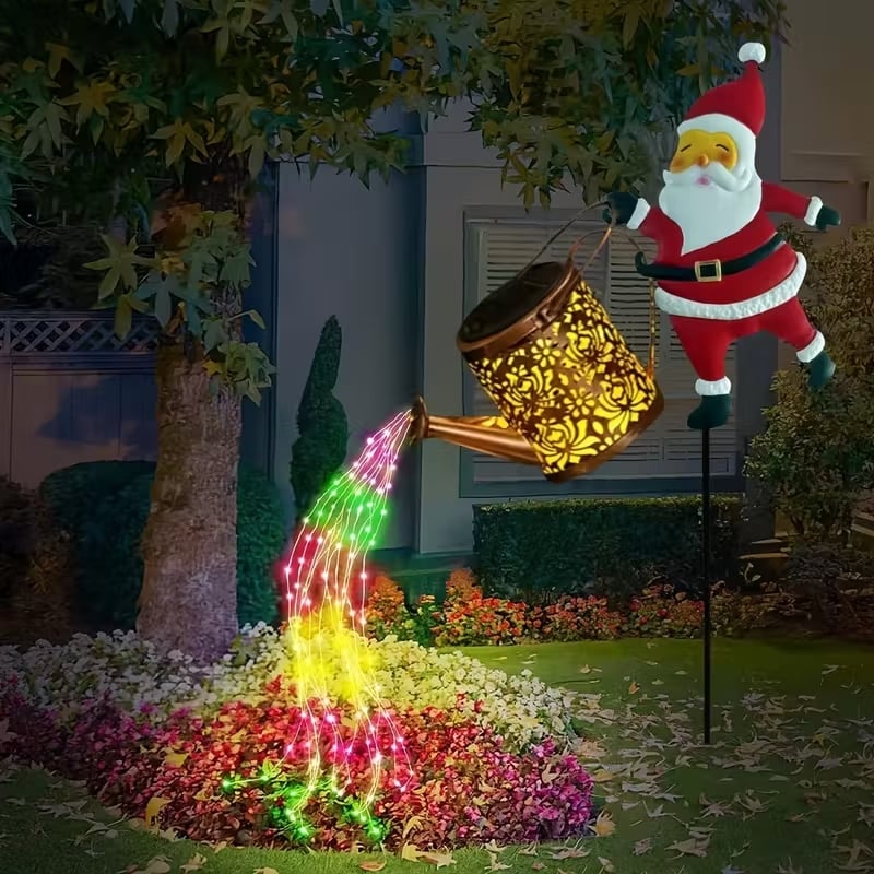 Buiten Lantaarn Kerstman Zonne-energie Automatische Verlichting - Image 2
