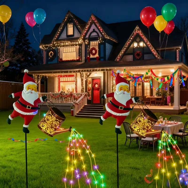 Buiten Lantaarn Kerstman Zonne-energie Automatische Verlichting - Image 4