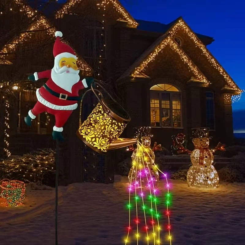 Buiten Lantaarn Kerstman Zonne-energie Automatische Verlichting - Image 7