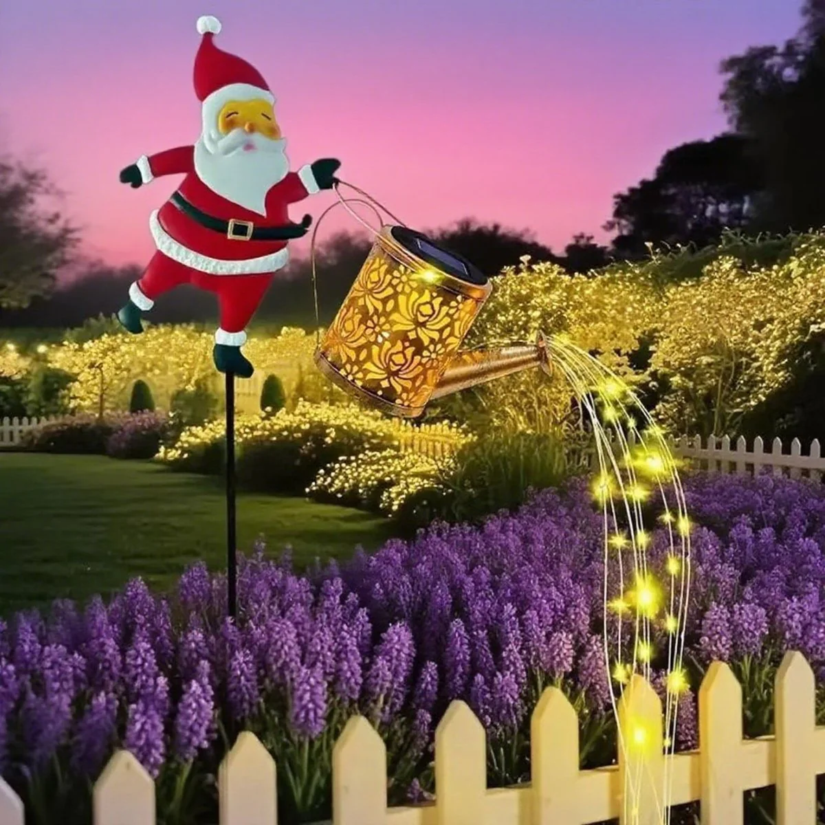 Buiten Lantaarn Kerstman Zonne-energie Automatische Verlichting - Image 8