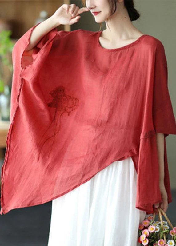 Dames Asymmetrisch Shirt met Geborduurd Ontwerp - Image 2