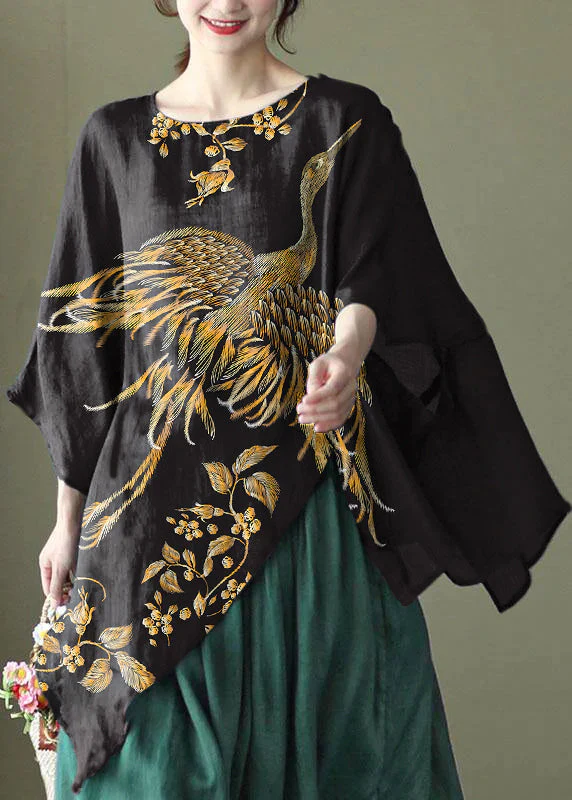 Dames Asymmetrisch Shirt met Geborduurd Ontwerp - Image 6