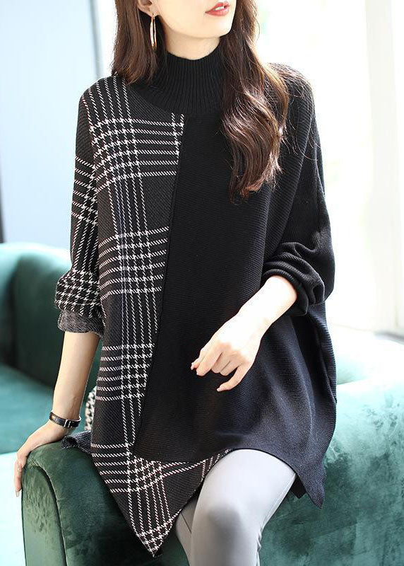 Dames Asymmetrische Trui met Patchwork Design - Image 2