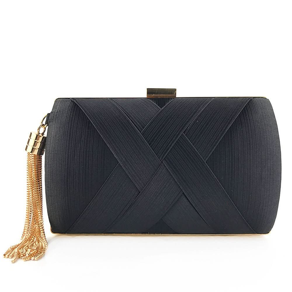 Dames Avondtas Satijnen Clutch met Kwastje - Image 3
