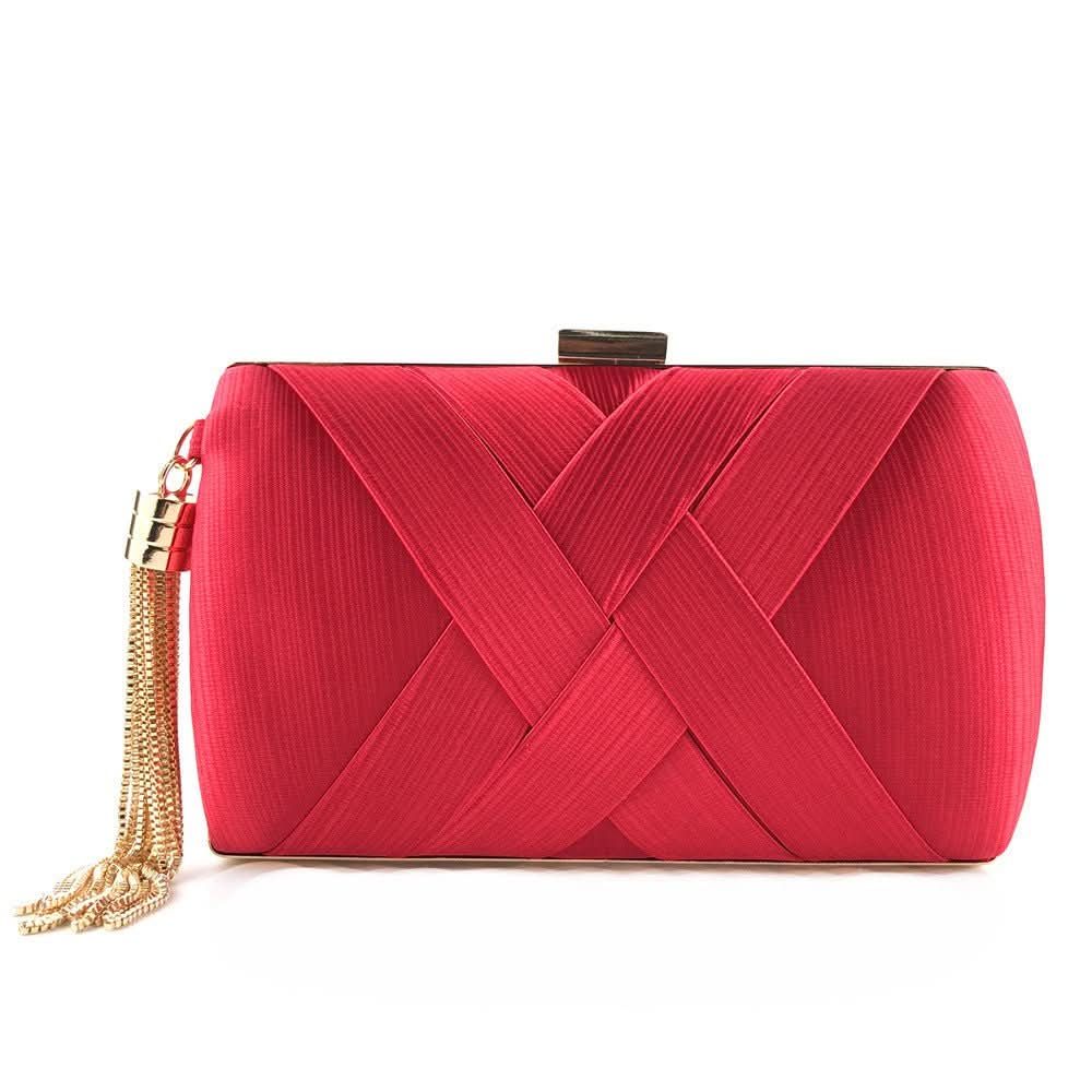 Dames Avondtas Satijnen Clutch met Kwastje - Image 8