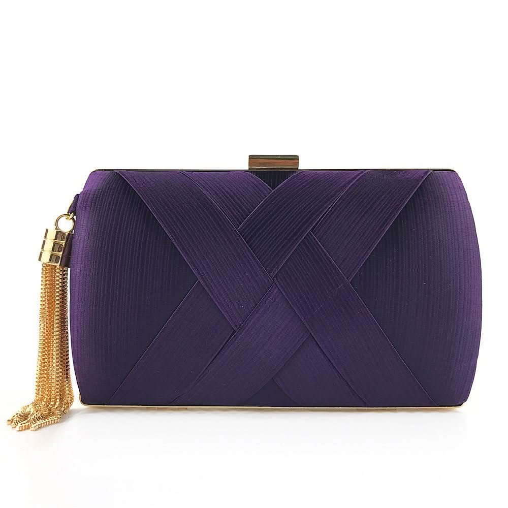 Dames Avondtas Satijnen Clutch met Kwastje - Image 9