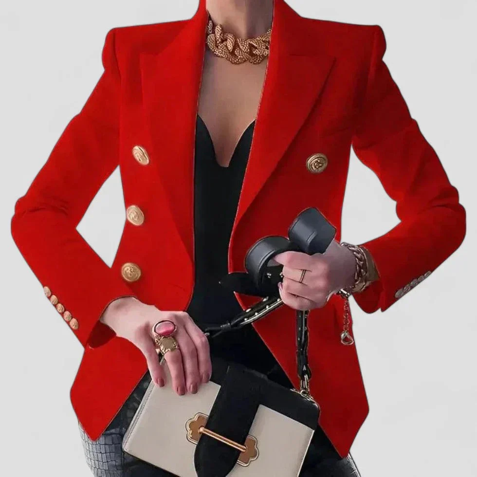 Dames Blazer met Dubbele Rij Knopen en Luxe Afwerking - Image 3