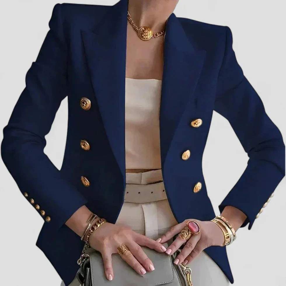 Dames Blazer met Dubbele Rij Knopen en Luxe Afwerking - Image 4