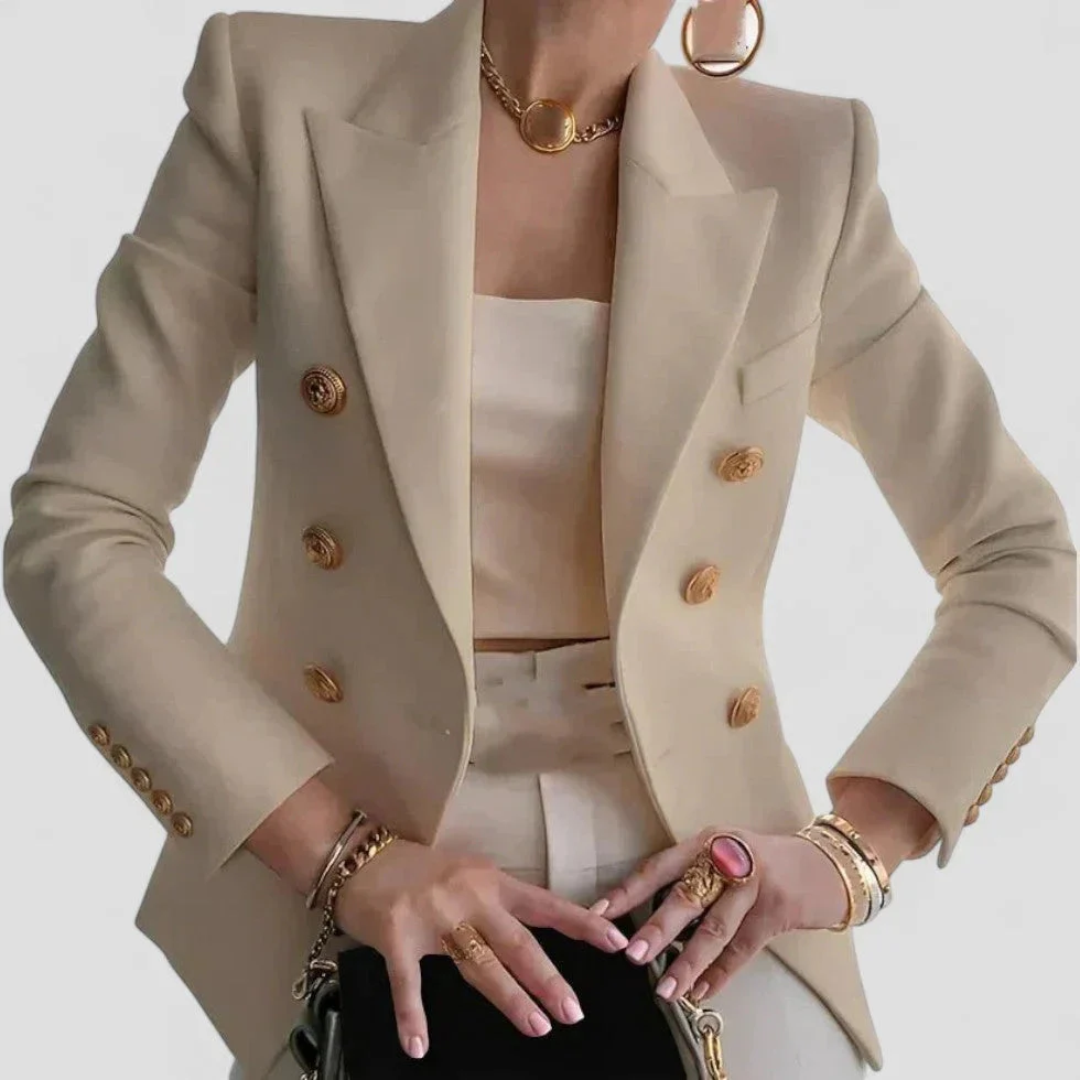 Dames Blazer met Dubbele Rij Knopen en Luxe Afwerking - Image 5
