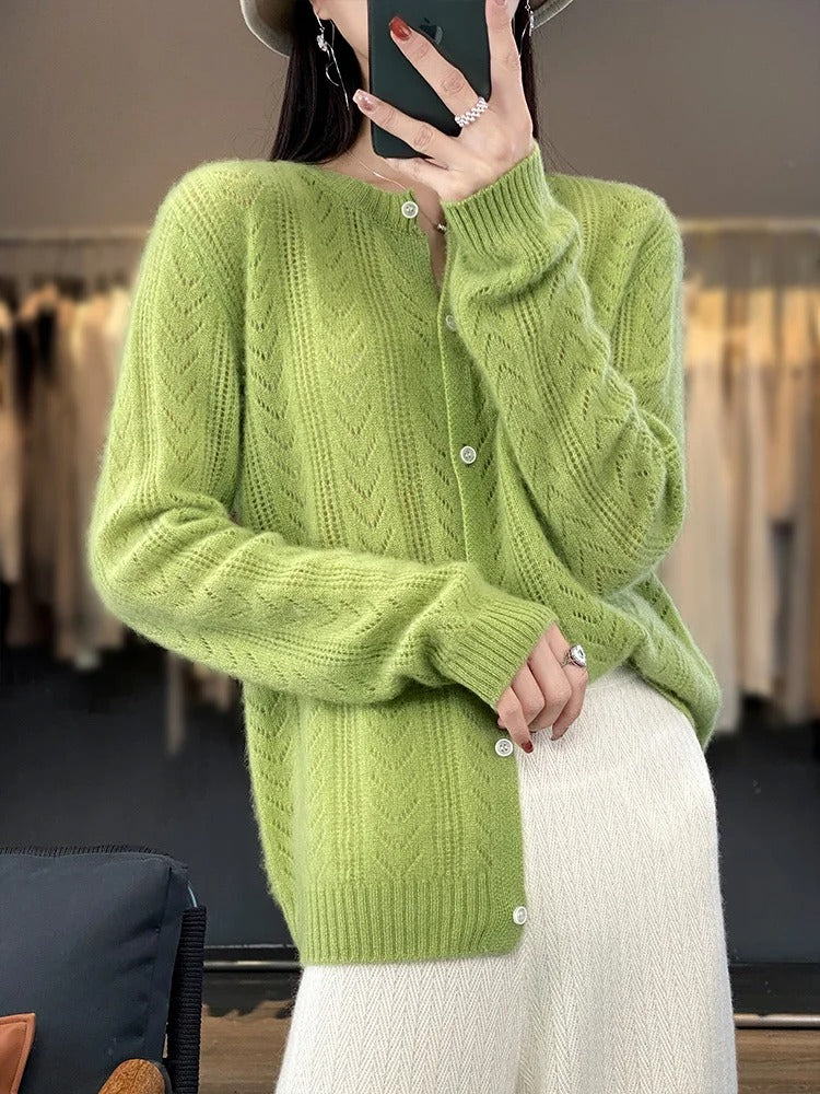 Dames Cardigan Santorini Stijl Rambouillet Wol - Image 2