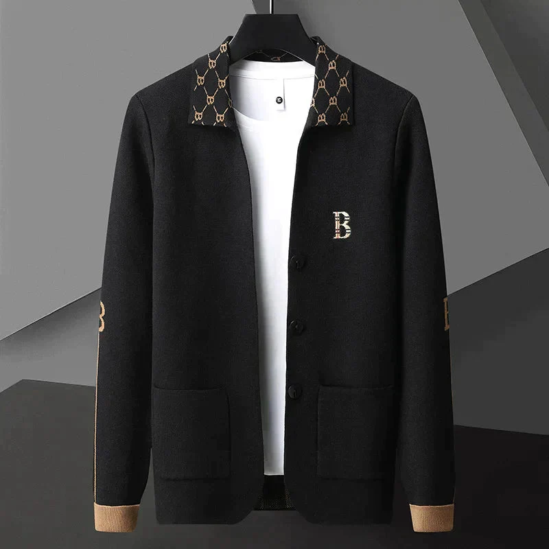 Heren Cardigan Uniek Patroon Polyester - Image 3