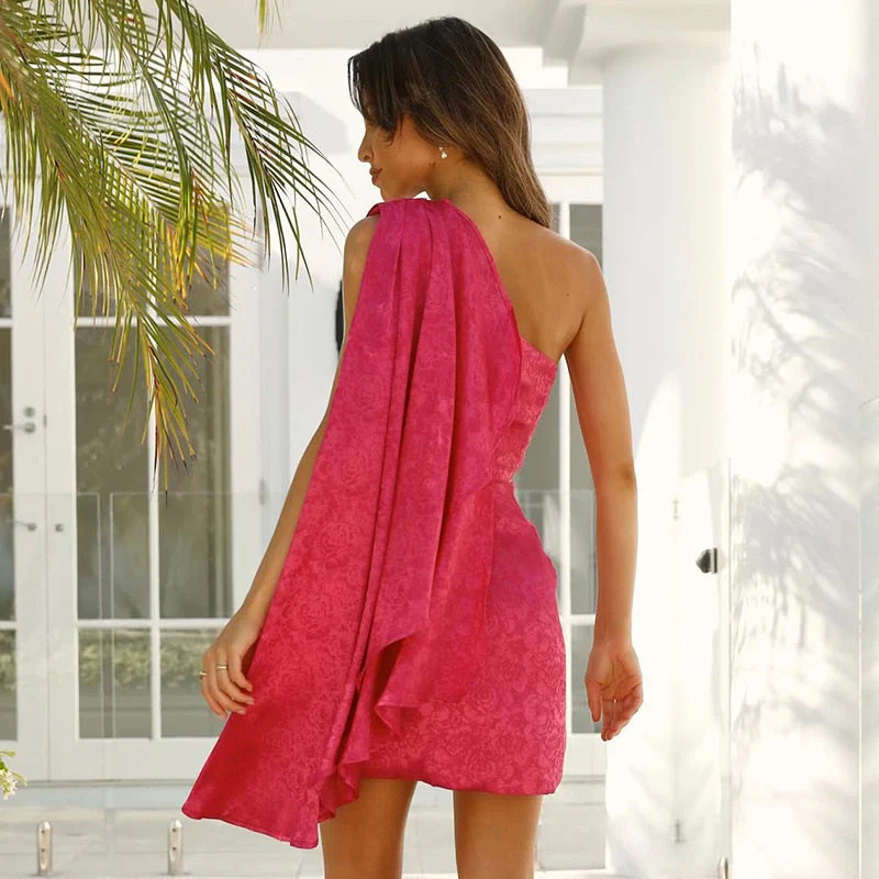 Dames Cocktailjurk Asymmetrisch Met Cape Voor Bruiloft En Speciale Gelegenheden - Image 5