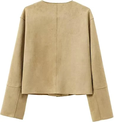 Dames Cropped Blazer Jas met Lange Mouwen en Tailored Fit - Image 3