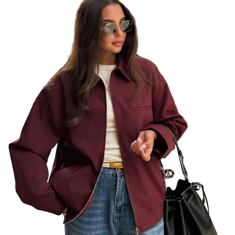 Dames Cropped Bomberjack met Lange Mouwen en Moderne Pasvorm