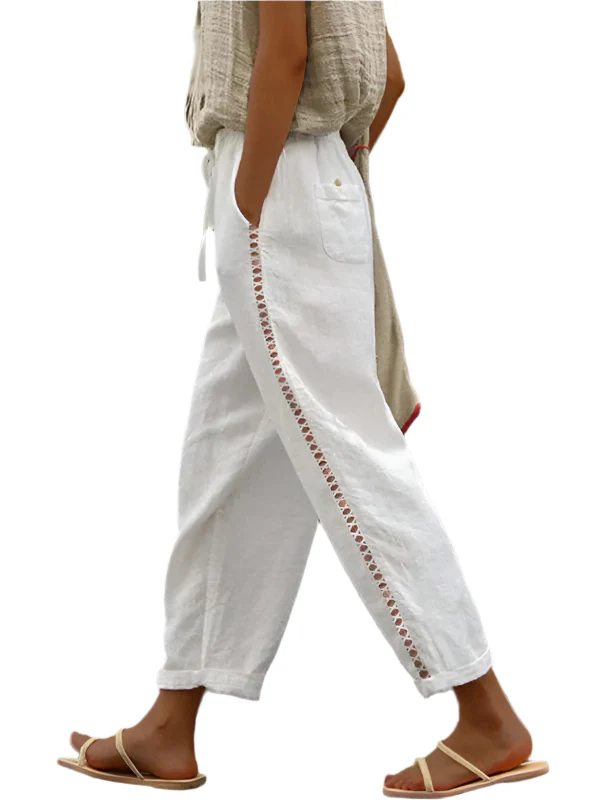Dames Cropped Broek met Stiksels