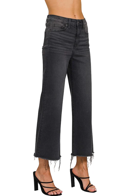 Dames Cropped Jeans Hoge Taille Gewassen - Image 2