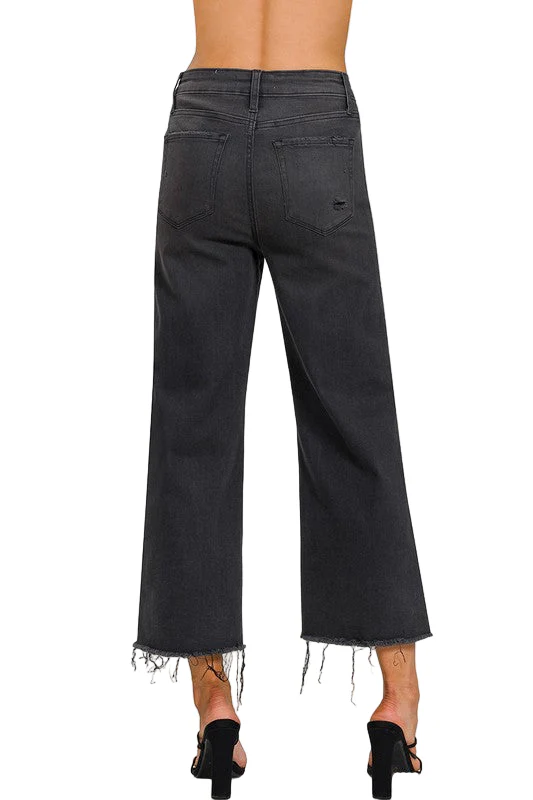 Dames Cropped Jeans Hoge Taille Gewassen - Image 3
