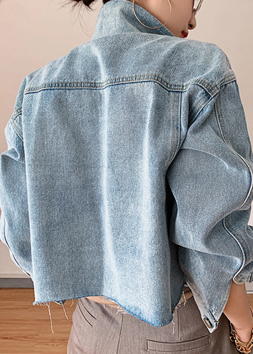 Dames Denim Jas met Knoopzakken en Patchwork - Image 4