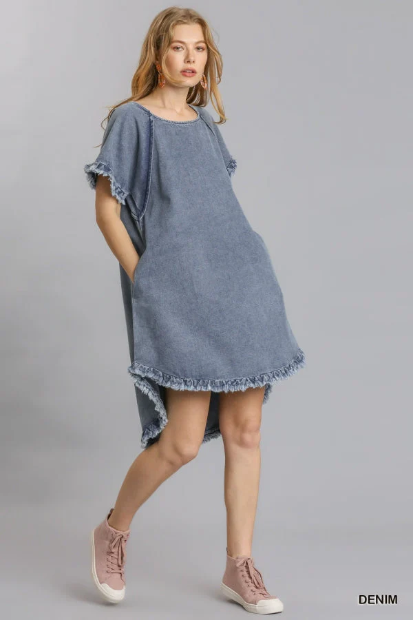Dames Denim Jurk met Franje - Image 2
