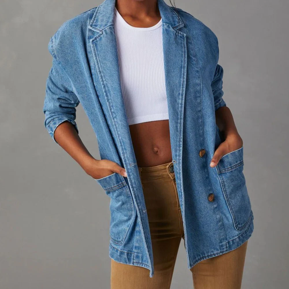 Dames Denimjacke Casual Stijl - Image 2