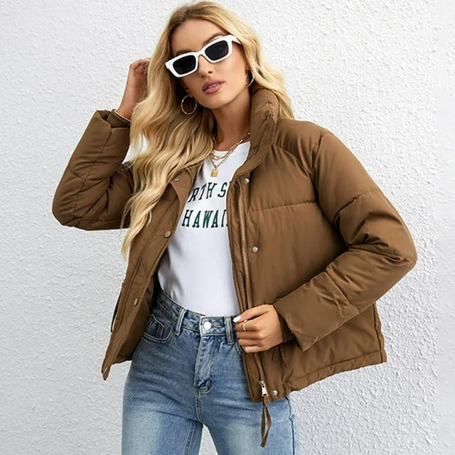 Dames Gewatteerde Jas Korte Trendy Stijl - Image 5