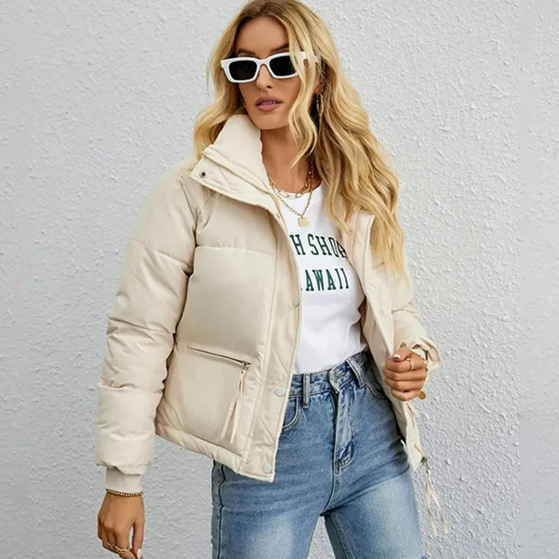Dames Gewatteerde Jas Korte Trendy Stijl - Image 8