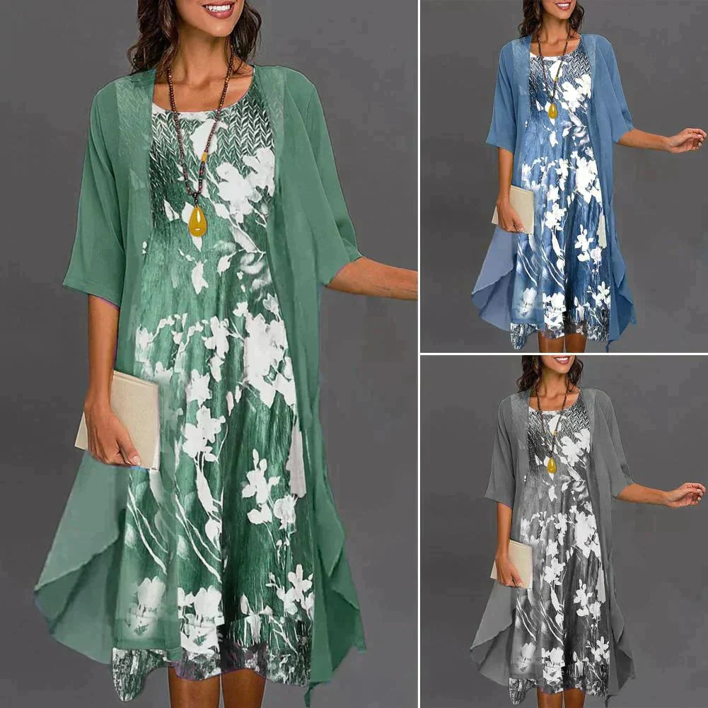 Dames Herfstjurk Met Elastische Taille - Image 2