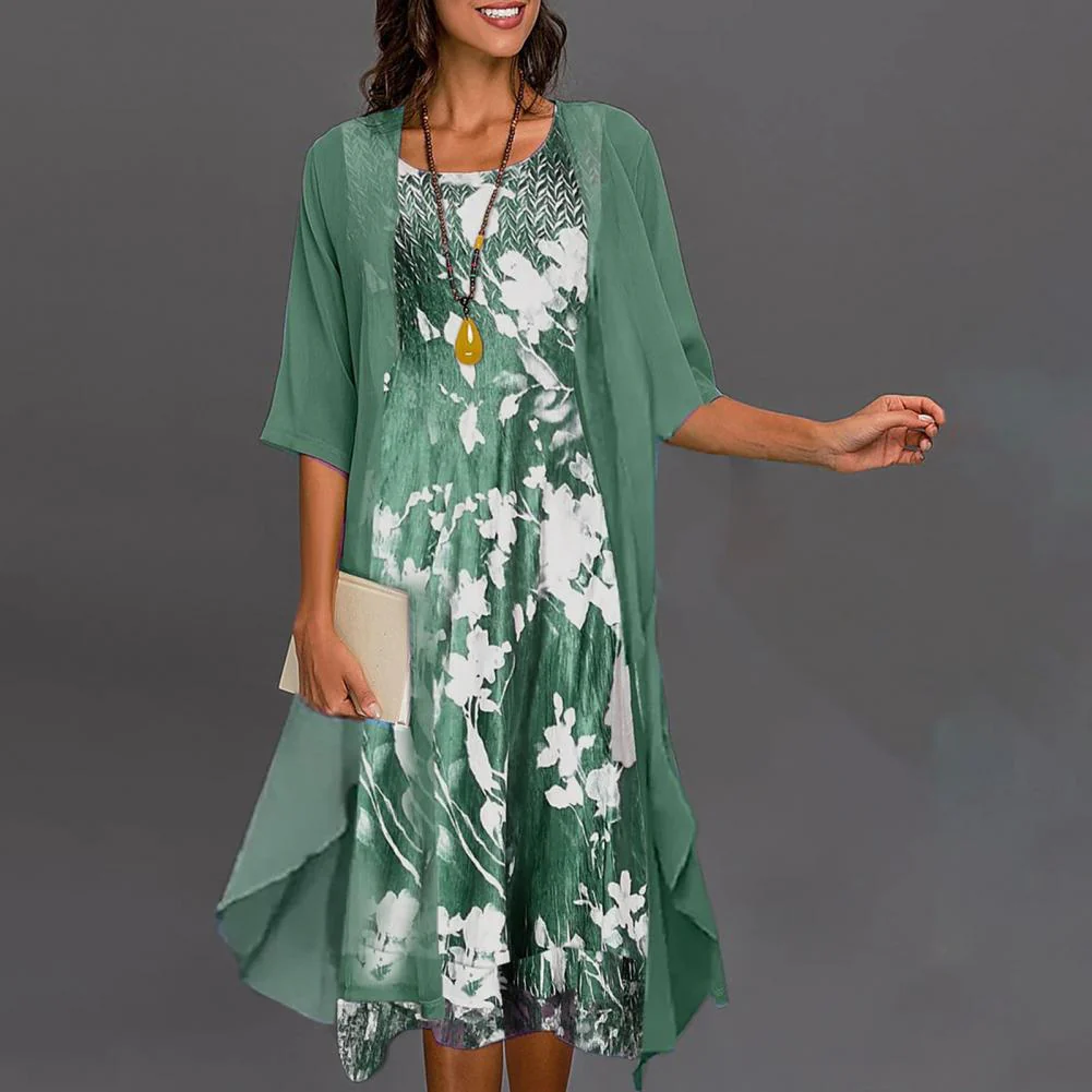 Dames Herfstjurk Met Elastische Taille - Image 4