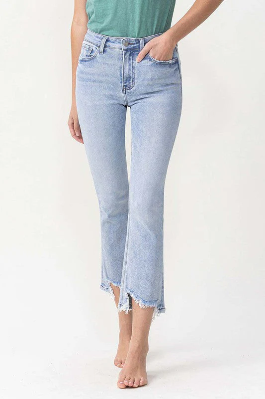 Dames Hoge Taille Kick Flare Jeans Licht Denim - Image 2