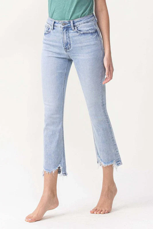 Dames Hoge Taille Kick Flare Jeans Licht Denim - Image 3