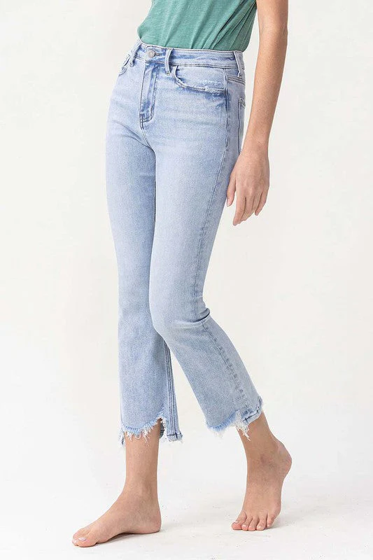 Dames Hoge Taille Kick Flare Jeans Licht Denim - Image 4