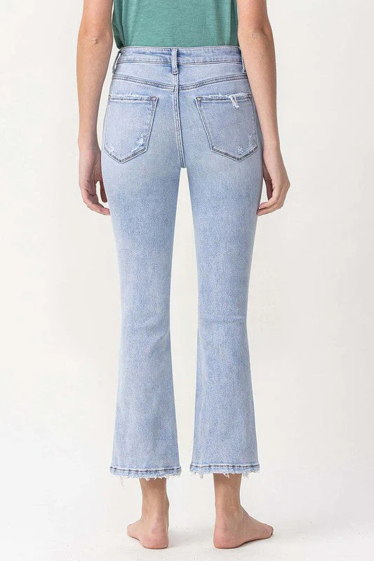 Dames Hoge Taille Kick Flare Jeans Licht Denim - Image 5