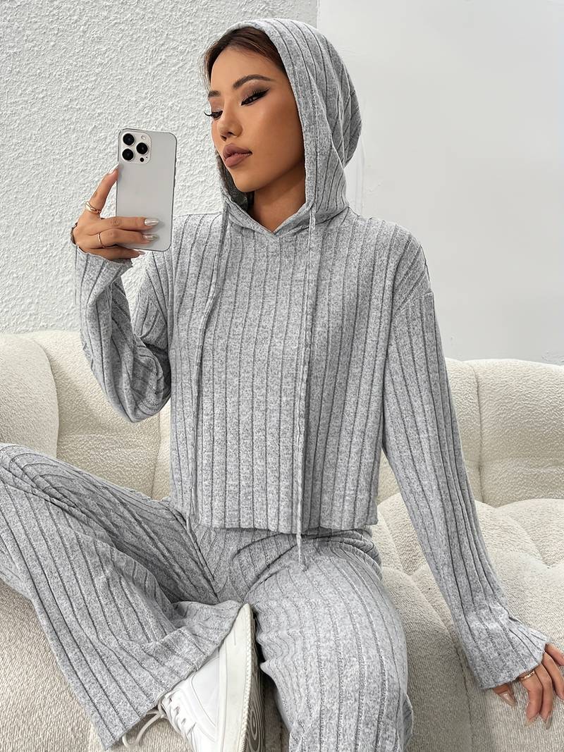 Dames Hoodie Set Casual Comfort met Verstelbare Trekkoord - Image 5
