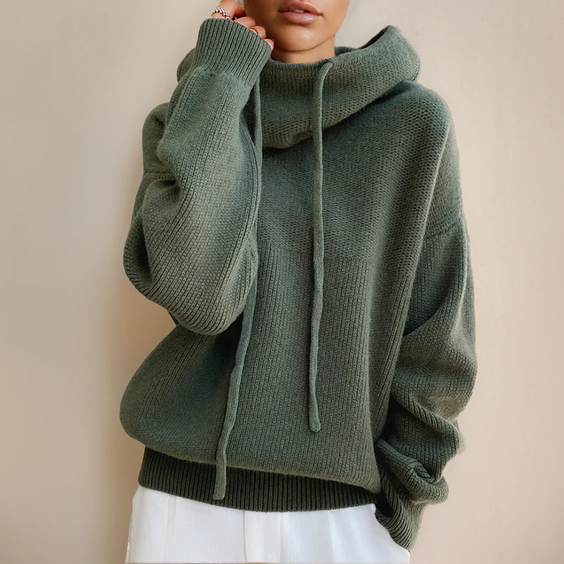 Dames Hoodie Gebreid met Stijlvolle Details voor Casual en Chic Outfits - Image 2