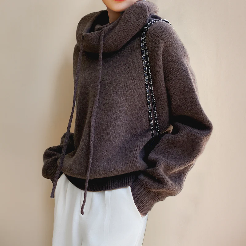 Dames Hoodie Gebreid met Stijlvolle Details voor Casual en Chic Outfits - Image 6