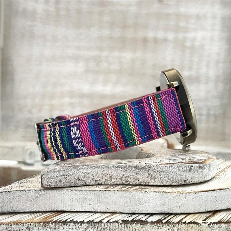 Dames Horloge Multicolor Regenboogpatroon Met Gevlochten Band - Image 4