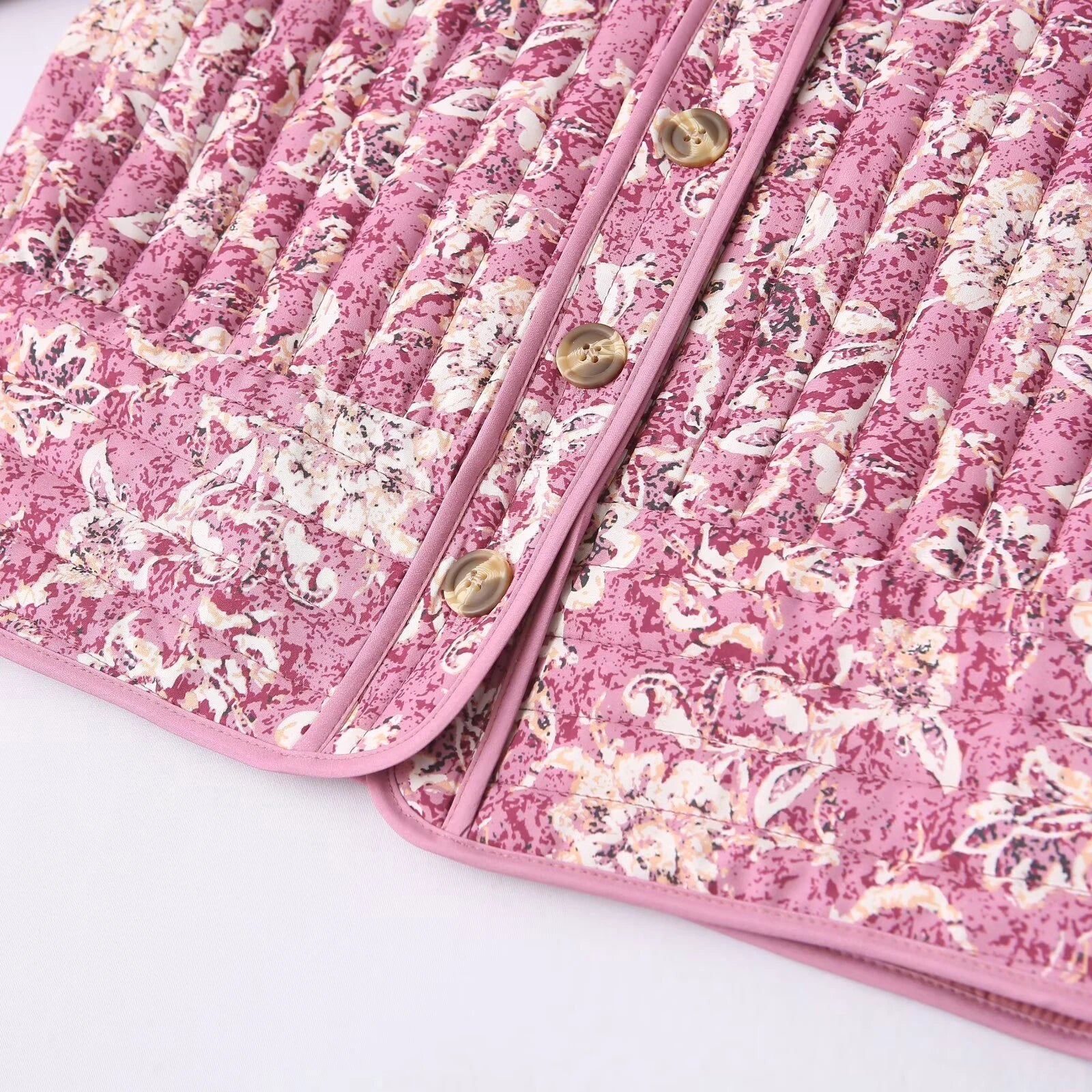 Dames Jas Gewatteerd Bloemenprint met Lange Mouwen Casual Cropped Stijl - Image 6