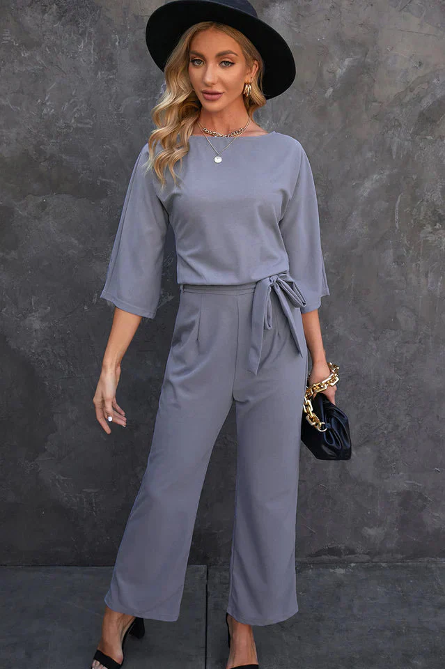 Dames Jumpsuit Met Brede Benen En Taille Riempje Feestelijk Design - Image 4