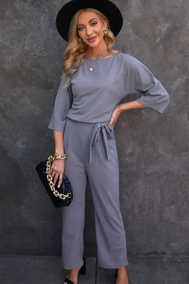 Dames Jumpsuit Met Brede Benen En Taille Riempje Feestelijk Design - Image 5