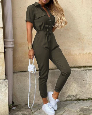 Dames Jumpsuit Met Knoopsluiting - Image 5