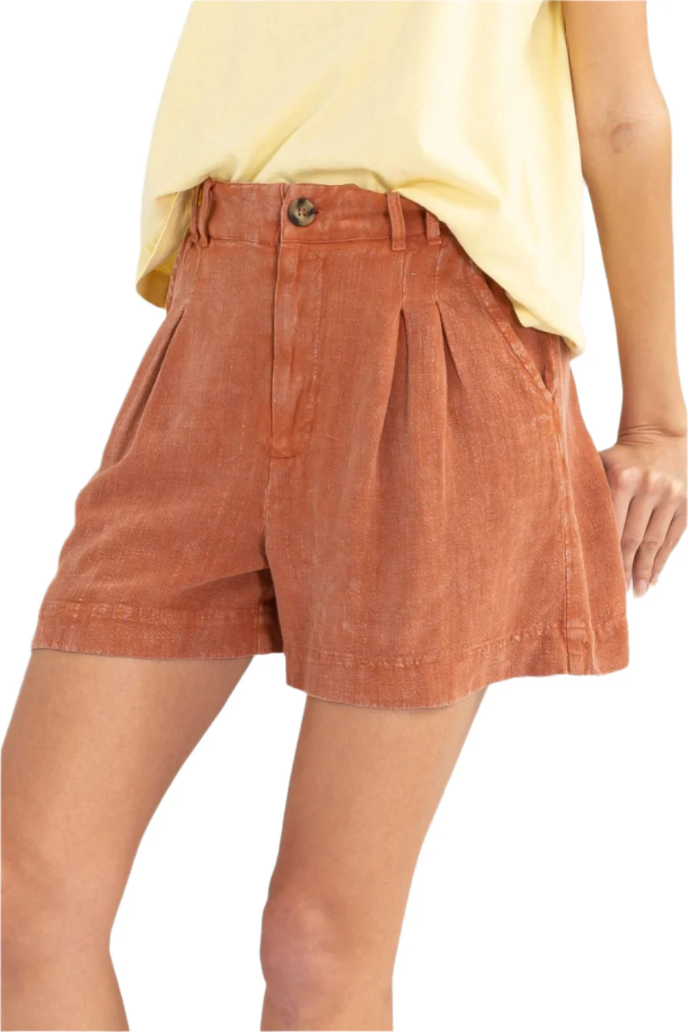 Dames Korte Broek Hoge Taille Plissé Comfortabel