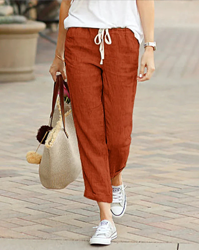 Dames Lange Broek Relaxed Fit met Touwsluiting – Ademende Stijl - Image 4