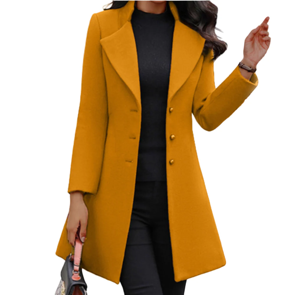 Dames Lange Jas – Tailored Fit – Wolmix – Effen - Image 4