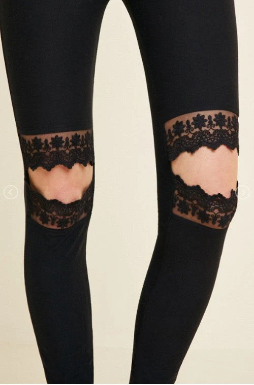 Dames Leggings Met Kantuitsnijdingen - Image 4